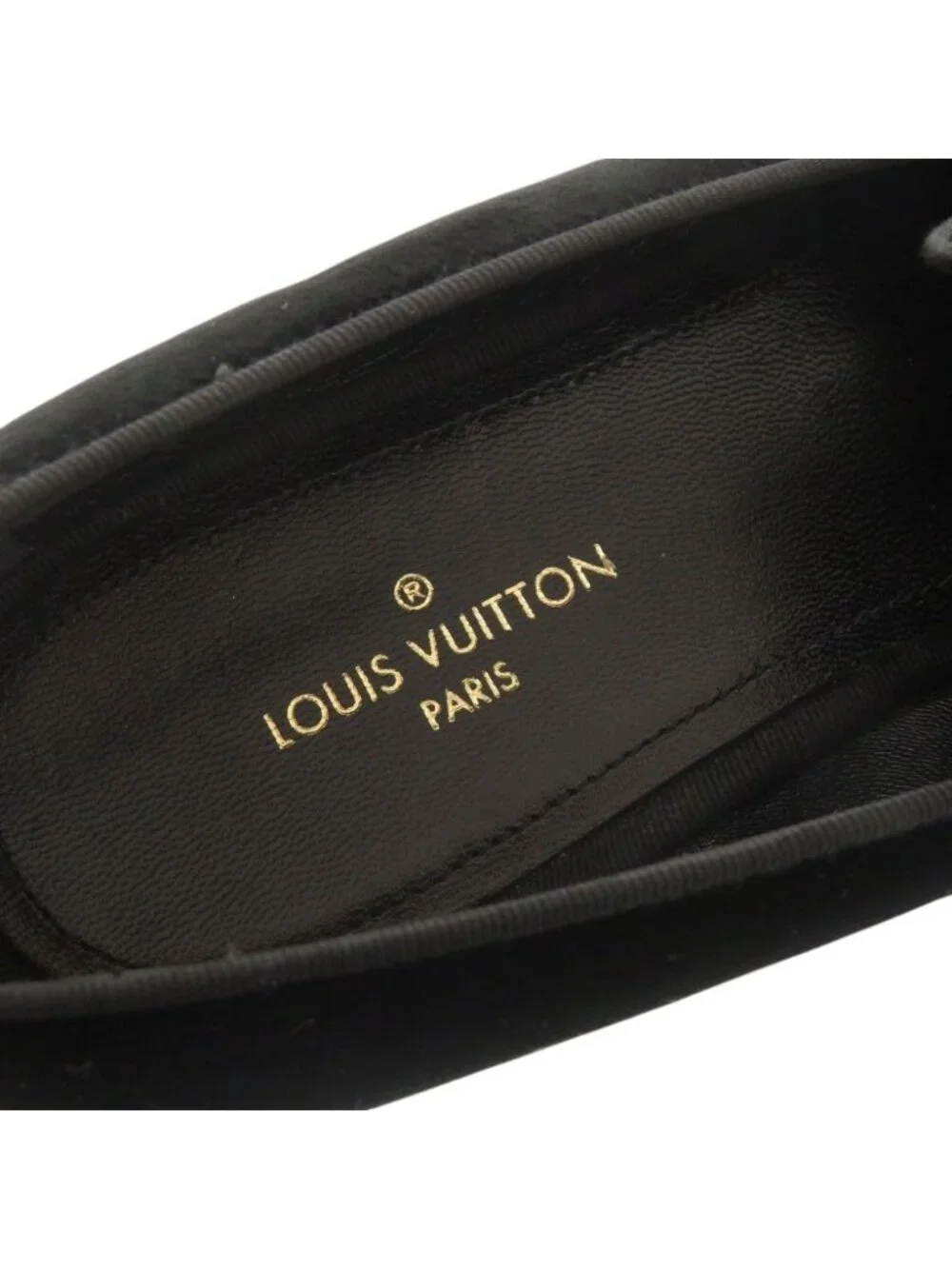 Louis Vuitton Auteuil Velour 6 Black Loafers Opera Shoes Flat
